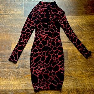 Red & Black Fitted Dress